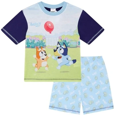 Imagen de Bluey Pijama corto para niños, azul, 4 5 Years