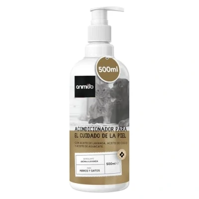 Imagen de Acondicionador para Perros y Gatos 500ml Suavizante Natural con Aguacate Aceite de Coco Mascarillas Pelo Largo Corto, Desenredante, Hidratante e Hipoalergénico