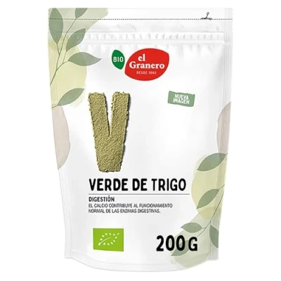 Imagen de El Granero Integral Verde de Trigo Ecológico 200 g Apto para Consumo Vegano Alto Contenido en Fibra Ayuda a la Salud Digestiva e Intestinal Normal