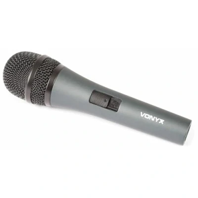 Imagen de Vonyx DM825 Micrófono cardioide dinámico unidireccional, carcasa metálica resistente y para vientos interno actuaciones, eventos, charlas, DJ karaoke con cable XLR jack de 6,3 mm 5 metros