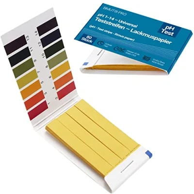 Imagen de 80 tiras de prueba pH 1 14, indicador, papel prueba, tornasol para agua, tierra, bebidas y otras sustancias (universal)