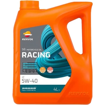 Imagen de REPSOL aceite lubricante sintético para moto RACING 4T 5 W 40 4 L