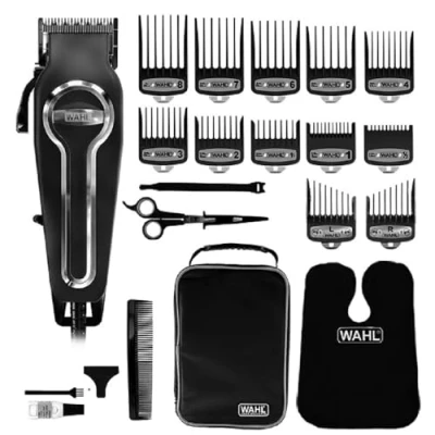 Imagen de Wahl cortapelos para hombre con cuchillas autoafilables de precisión, afeitadora cabezal Elite Pro, hombre, peines corte Secure Fit Premium, peluqueros profesionales, cable