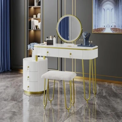 Imagen de Vicco Tocador Charlène, Blanco, 100 cm con Espejo LED