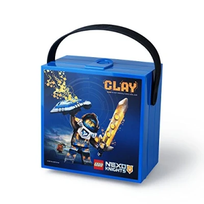 Imagen de LEGO 4051 Almuerzo con asa Azul Nexo Knights, Caja de Almacenamiento portátil, 15.9 x 17.3 9.7 cm
