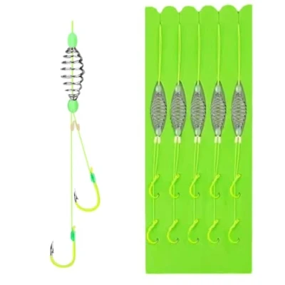 Imagen de ganchos de pesca, 5/10 unidades, anzuelos pesca antienredos, con fluorescentes para carpas hierba, peces