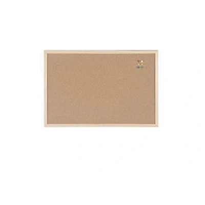 Imagen de BoardsPlus Tablero de corcho 60 x 40 cm con marco madera, 6 chinchetas