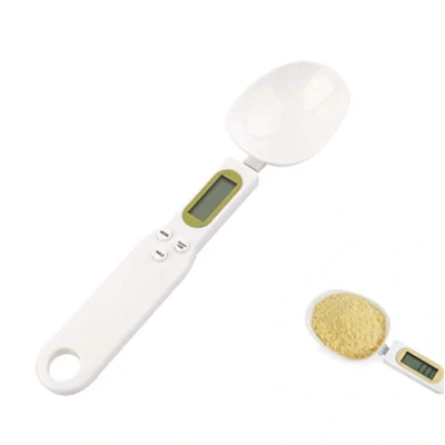 Imagen de Mengshen Bascula Cuchara digital para cocina alimentos Escala pequeña de alta precisión con función tara Pesando y midiendo Medicina harina 1.1 lb / 500 g (0.1 g) miligramo Blanco