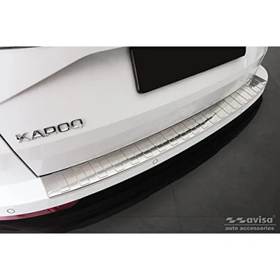 Imagen de Avisa Protector del Parachoques Trasero Inoxidable Compatible con Skoda Karoq Facelift 2022 + Sportline &#039;Ribs&#039;