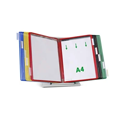 Imagen de Tarifold Es 434209 Expositor de sobremesa A4 para catálogos con 20 fundas PVC, colores surtidos