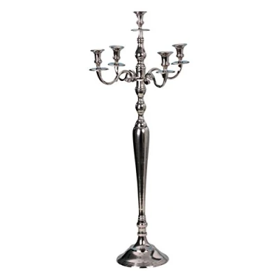 Imagen de Candelabro de 5 Brazos Plateado Candeleros Altura 100 cm
