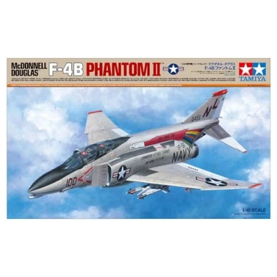 Imagen de Tamiya 0 Fahrzeug 61121 1:48 F 4B Phantom II Mcdonnell Douglas Réplica Fiel, plástico, Hobby, Kit de modelismo, Montaje, sin Pintar, Color unvarnished