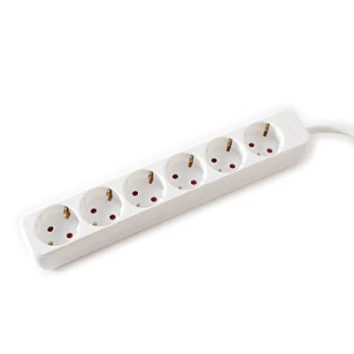 Imagen de VALUE Regleta de enchufes 6 vías sin Interruptor, Blanco, 1,5 m