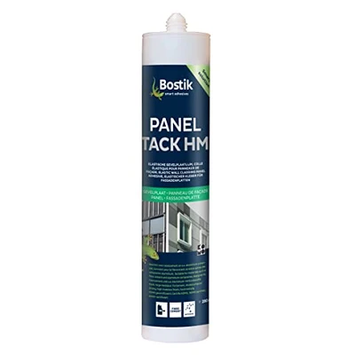 Imagen de Bostik PANELTACK HM, Adhesivo de Módulo Alto Diseñado Para Pegado Oculto Paneles en Especial Fibrocemento y Porcelánicos, Negro Cartucho 290 mL