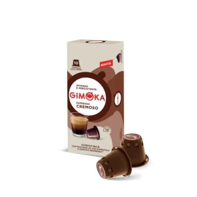 Imagen de Gimoka Mezcla de Café Espresso Cremoso, intensidad 10/13 100 Cápsulas Compatibles con Máquinas Nespresso* para uso doméstico Producido en Italia 10 paquetes