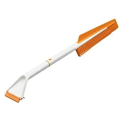 Imagen de Fiskars SnowXpert Raspador y cepillo para nieve hielo, Desmontable, Material sintético/Silicona, Blanco/Naranja, 1019352