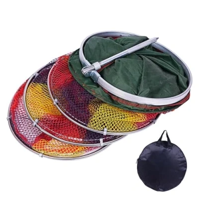 Imagen de jaula plegable para peces de 2 metros, red pescado empapada en agua mantener vivos contenedores peces, y cañas banco, accesorios pesca,