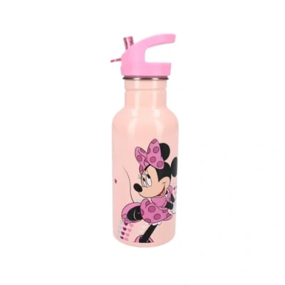 Imagen de My sweety pop botella de Minnie rosa para niños, acero inoxidable, guardería infantil, escuela vacaciones, comida, 22 cm, 500 ml, hidratación, idea regalo, (Minnie Mouse, rosa),