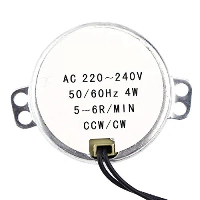 Imagen de Motor síncrono, 1 unidad 220 240V CA 4W ​​CW/CCW 50/60Hz síncrono Motorreductor para mecanismo de ventilación ventilador eléctrico, calentador(5 6RPM)