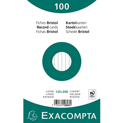 Imagen de Exacompta 10803X Paquete horizontal de 100 fichas, 125 x 200 mm