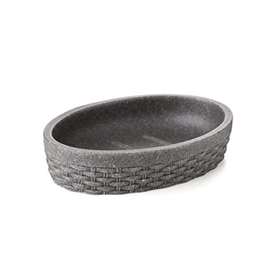 Imagen de TATAY Jabonera Colección Sobremesa Nest, de Poliresina, Gris, Medidas 12,6 x 9,2 2,8