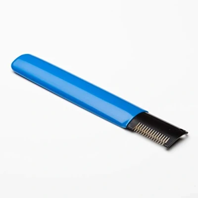 Imagen de Mikki Cuchillo pelador para perros y cachorros, herramienta de hoja pelar a mano pelos gruesos, color azul