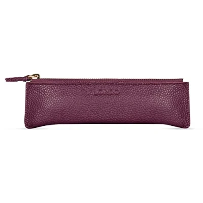 Imagen de Londo Estuche de Cuero con Cremallera para Lápices y Bolígrafos, Piel Genuina, Unisex