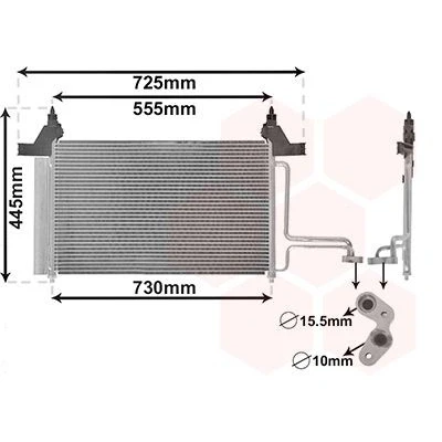 Imagen de VAN WEZEL 17005253 Condensador con secador Aluminio 535