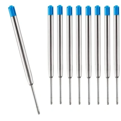 Imagen de 5 recambios de bolígrafo tinta azul para Parker 9,9 cm largo, color azul, compatible con todos los bolígrafos Parker, tamaño mediano punta 0,7 (5)