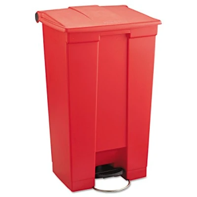 Imagen de Rubbermaid Commercial Products Step On 6146 Cubo de basura rectangular, plástico, capacidad 87 l, rojo