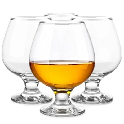 Imagen de Glasmark KROSNO, 350ml, juego de 4, copa coñac, brandy, copas alto brillo, perfectas para el hogar, restaurantes y fiestas, aptas lavavajillas