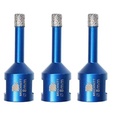 Imagen de Broca de Diamante 8MM BRSCHNITT Vacío Soldadura para Perforación en Seco Porcelana Azulejo Granito Mármol M14（3 Piezas）