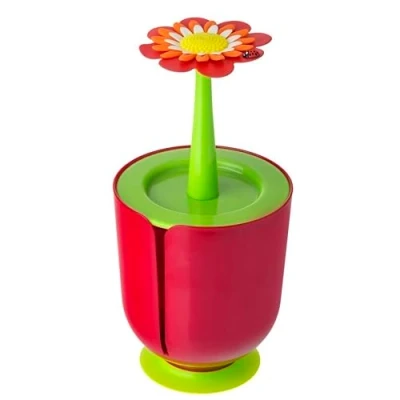 Imagen de Vigar Flower Power Portarrollo de baño, Material: Plástico, Rojo, Dimensiones: 14 x 28.5 cm