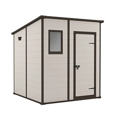 Imagen de Keter Manor Pent Cobertizo para Herramientas (6 x 6 cm, Dimensiones Exteriores: 183,5 85 200 Resistente a la Intemperie, Techo Plano)