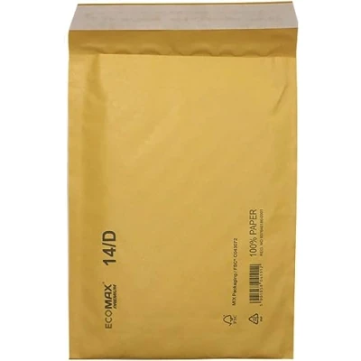 Imagen de Netuno 10x sobres acolchados ecológicos marrones DIN 14/D 200x275mm EcoMax autoadhesivos envelopes almofadados protectores de envío bolsas correos opaco reciclables embalaje ropas libros
