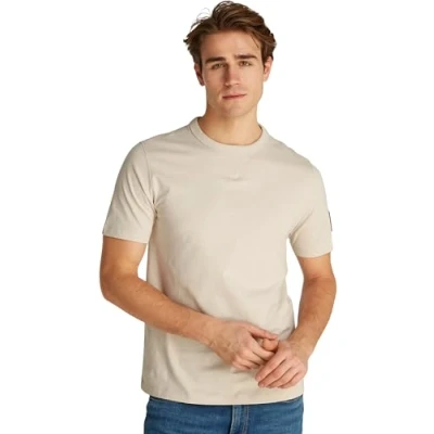 Imagen de Calvin Klein Jeans Badge Regular TEE Camiseta básica, Hombre, Talla: Medium, Oatmeal