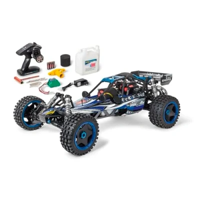 Imagen de Carson 500304033 1:5 Wild GP Attack 2.4G 100% RTR Azul RC Motor de combustión, 1,8 CV, 2WD, hasta 65 km/h rápido, componentes Premium, Off Road, RTR, 2,4 GHz, Coche teledirigido,