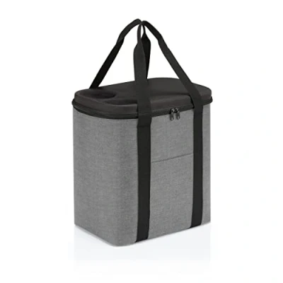 Imagen de reisenthel coolerbag XL Bolsa térmica para transportar comida, hecha de botellas PET recicladas, irte picnic o compras, en negro, Couleur:twist silver
