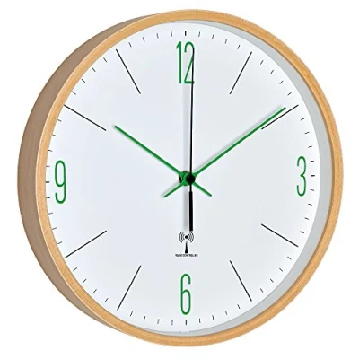 Imagen de TFA Dostmann Reloj de Pared, Madera, Blanco/Verde, 25.5 x 4.5 cm