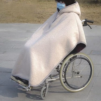 Imagen de Manta para Silla de Ruedas, Cubierta cálida Invierno Todo el Cuerpo, Capa Resistente al Viento, Poncho Ruedas con Capucha, térmica Viaje