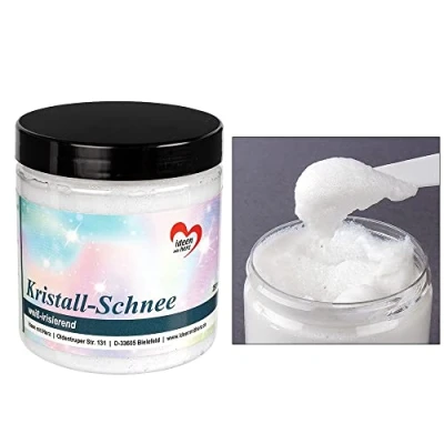 Imagen de nieve de cristal, blanco, pasta decorativa para manualidades, decoración nieve, artificial, 250 ml (blanco iridiscente)