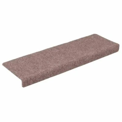 Imagen de vidaXL Alfombrilla de Escaleras 15 uds, Alfombra Antideslizante, Protector Peldaño, Autoadhesiva, Tela Punzonada Marrón 65x21x4 cm