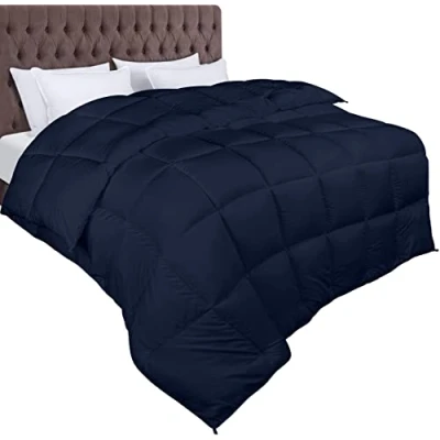 Imagen de Utopia Bedding Edredón de Fibra 200x220 cm, Hueca siliconada, 370 gr/m² (Azul Marino, Cama 120 200 x 220 cm)