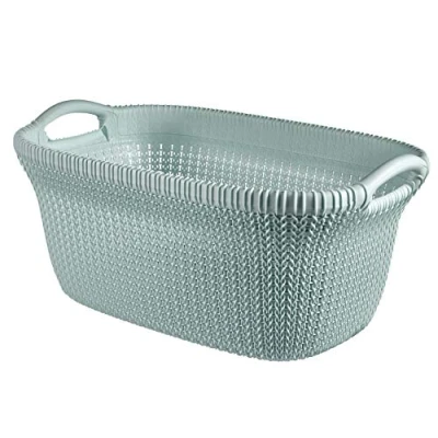 Imagen de Curver Cesta Knit 40L, Azul Bruma, 57.5x36.5x25 cm, 228409