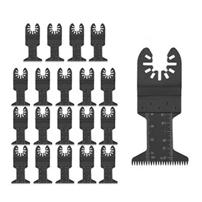 Imagen de Juego de cuchillas sierra oscilante 20 piezas acero al carbono 44 mm dientes largos Herramienta universal para Bosch Dremel Fein, etc.