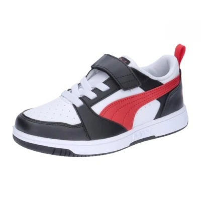 Imagen de Puma Rebound V6 Unisex Zapatillas para niños, Talla: 30, White/for all time red/black Zapatos