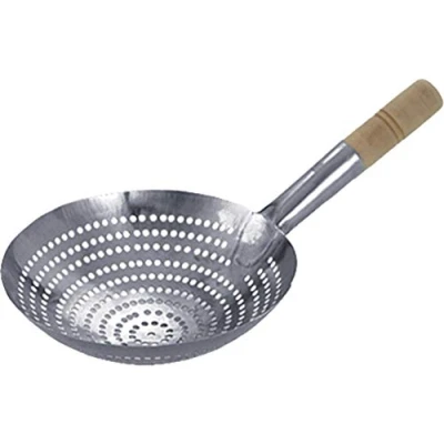 Imagen de JADE TEMPLE Colador de Metal con Mango Madera, diámtro: 30 cm, Longitud: 20 Plata, 62 x 41 28 cm