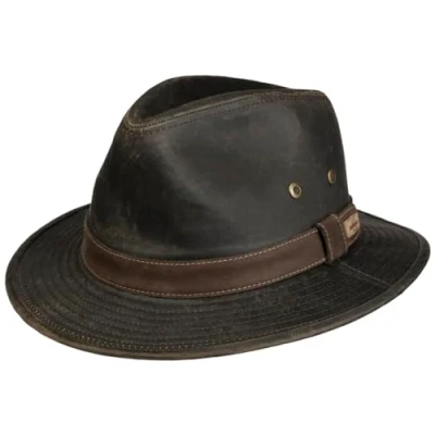 Imagen de Stetson Sombrero de Tela Sri Lanka Traveller Hombre algodón con Banda Piel, Piel Invierno Verano Verano/Invierno M (56 57 cm) marrón Oscuro