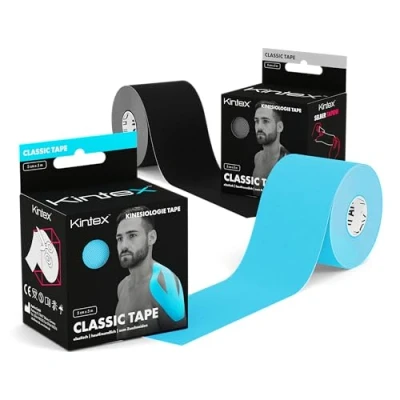 Imagen de Kintex Cinta Kinesiologica Set de 2 Kinesiotape Resistente al Agua y a la Piel, 5cmx5m, para Deporte, Cintas Elásticas Fisioterapia Venda Elástica Adhesiva (Mixto)