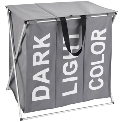 Imagen de WENKO Contenedor para la ropa sucia Trio Top gris